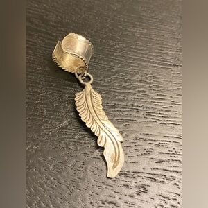 Vintage Southwestern Silver Feather Ear Cuff